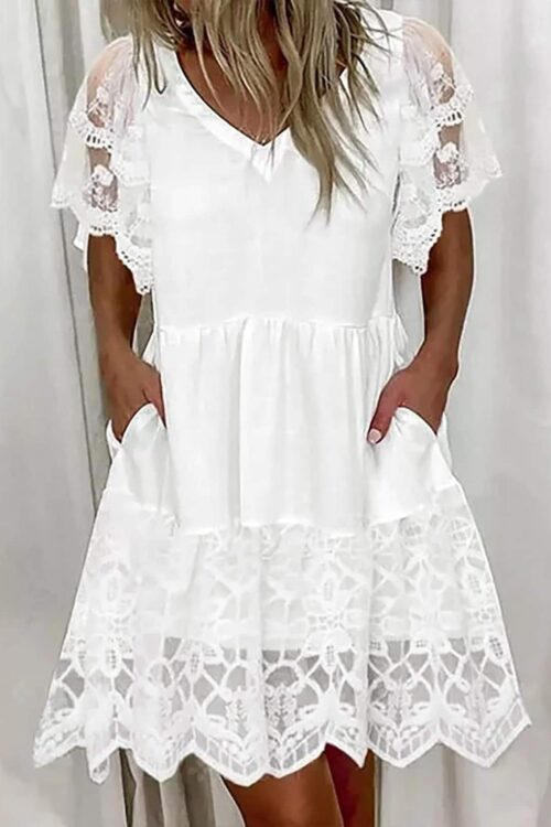 Cottagecore Elegant White Summer Dress