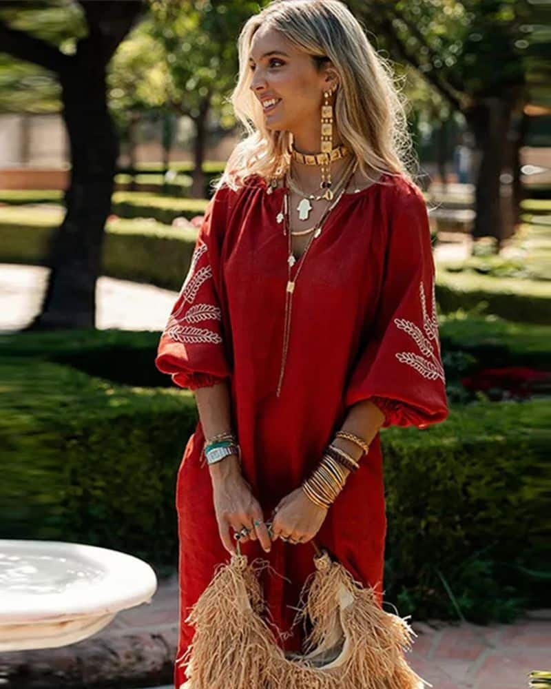 Cottagecore Long with Sur Les Sleeves Dress