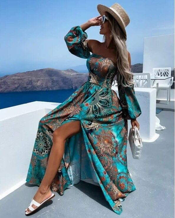 Cottagecore Strapless with Long Sleeves Dress