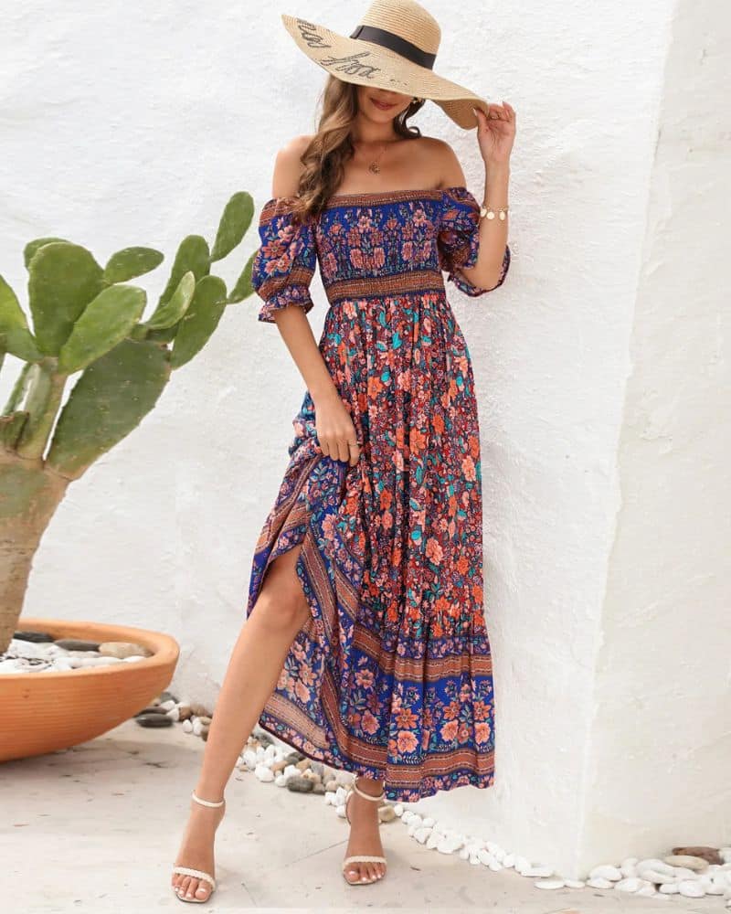 Cottagecore Retro Style with Off-Shoulder Dress