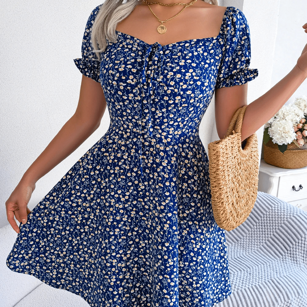 Cottagecore Trendy with Square Neck Dress