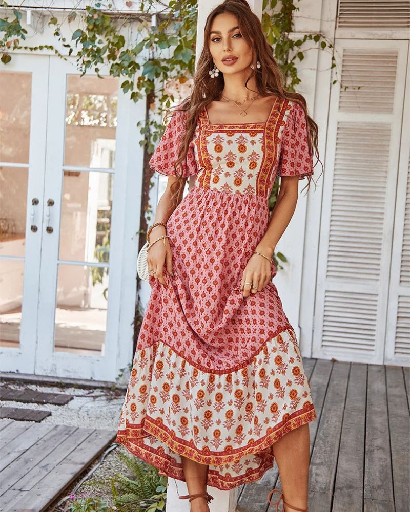 Cottagecore and Vintage with Square Neck Dress