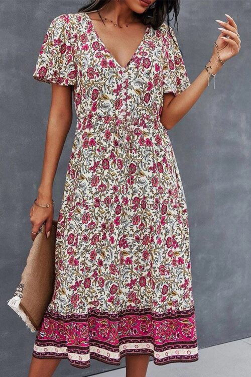 Cottagecore Vintage with Floral Print Dress