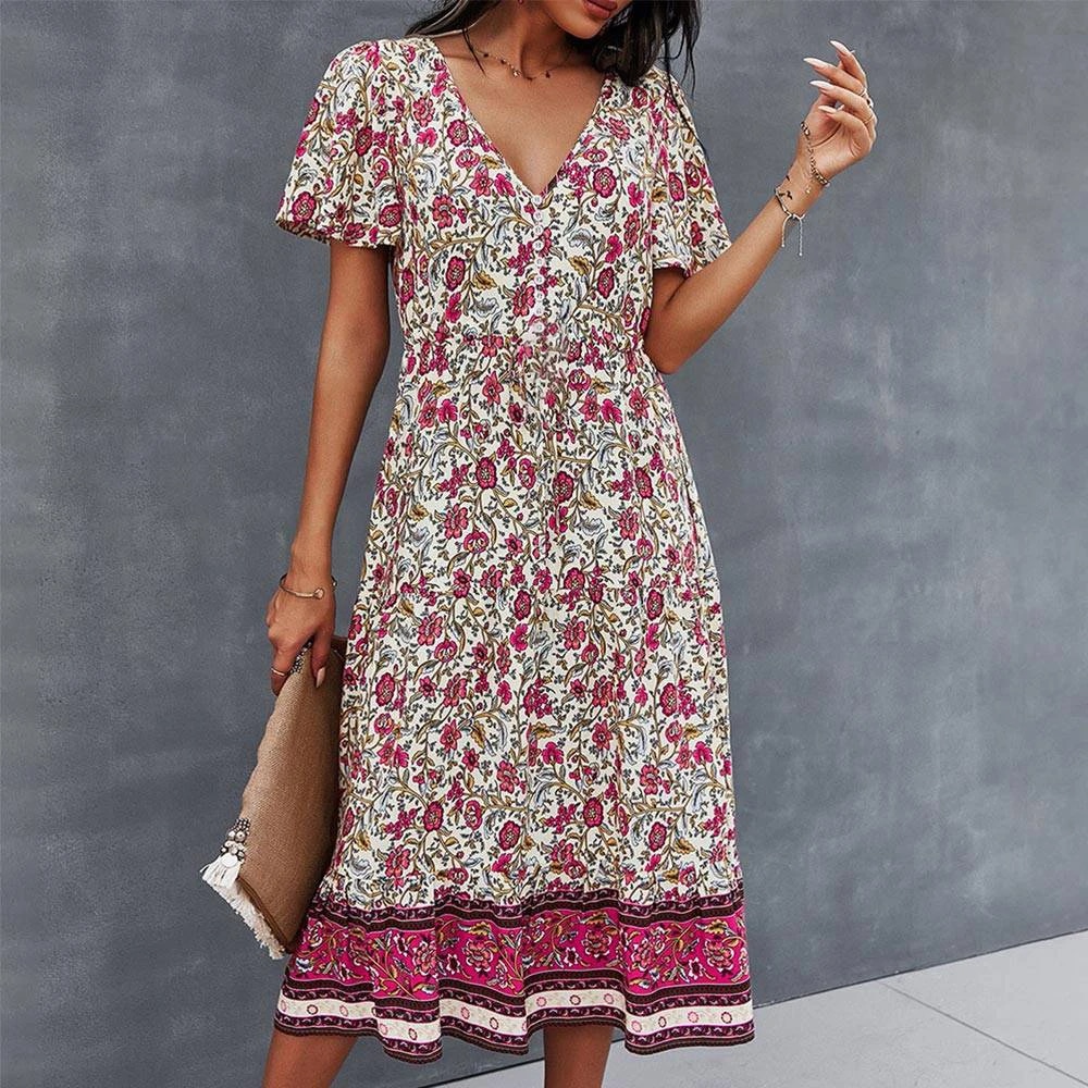 Cottagecore Vintage with Floral Print Dress