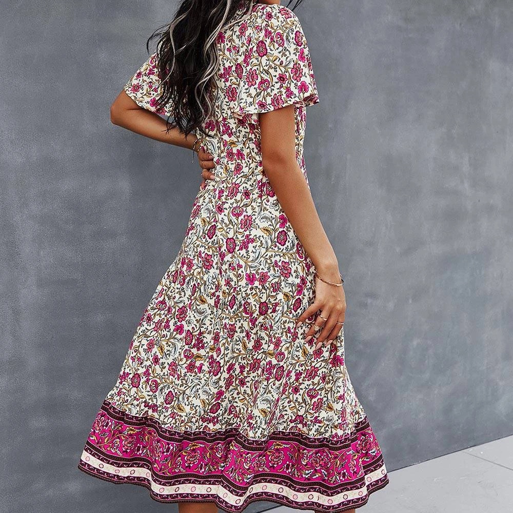 Cottagecore Vintage with Floral Print Dress - Image 3