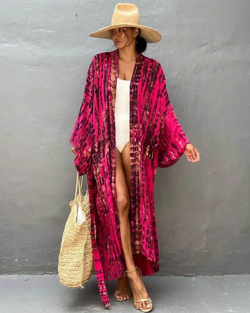 Trendy Style Kimono Beach Dress