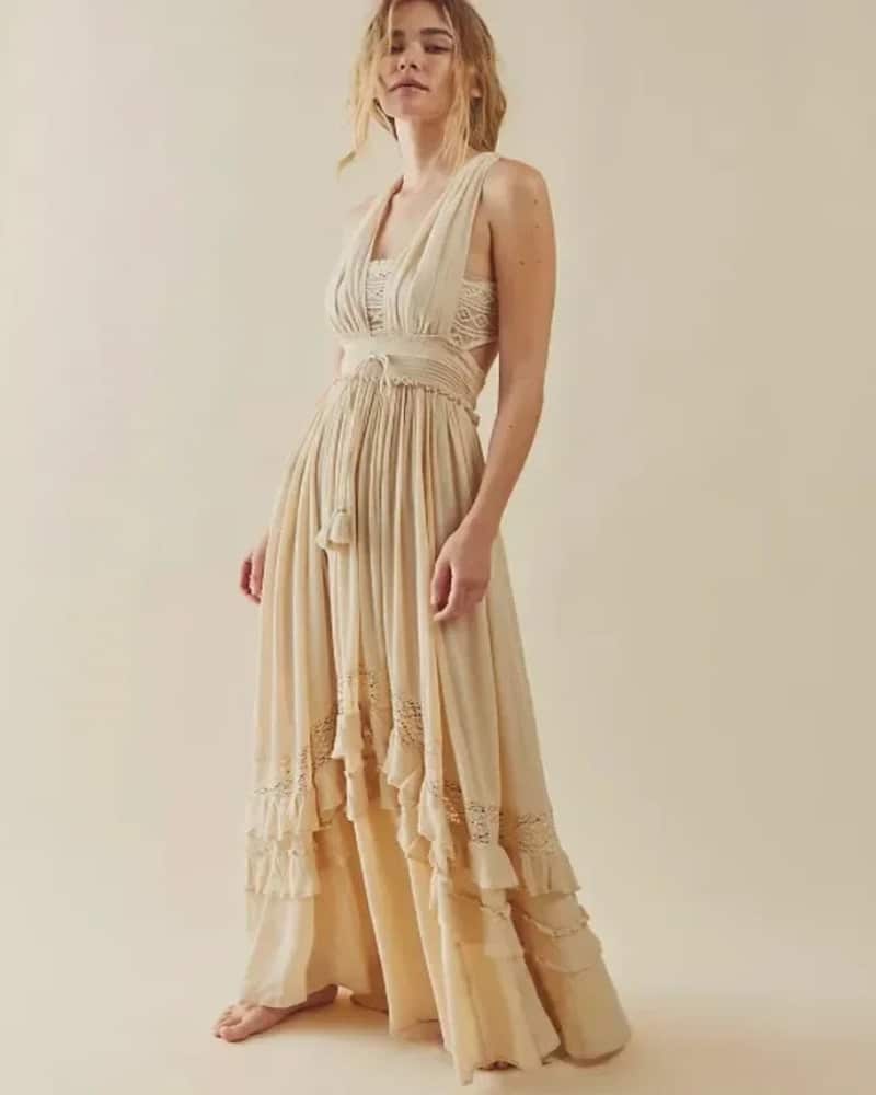 Bohemian with Ruffles Lace Beach Dress