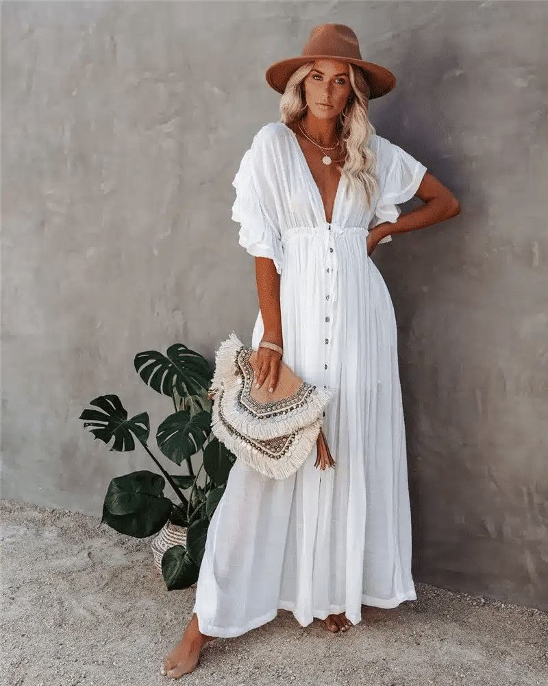 Loose and Long Bohemian Style Beach Dress