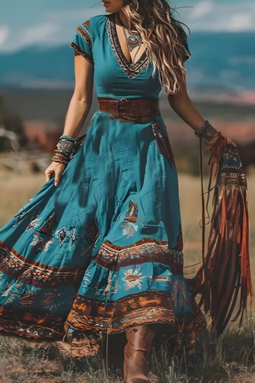 Fluid bohemian long beach dress