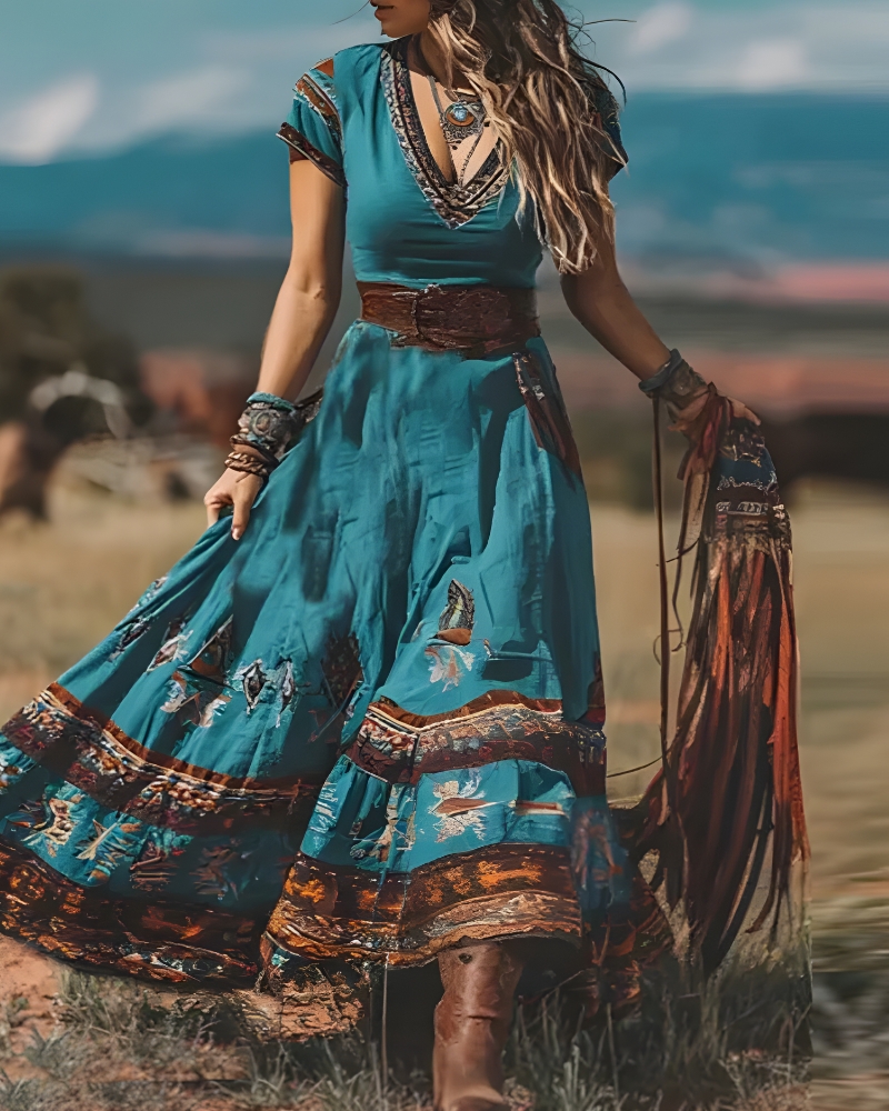 Fluid Bohemian Long Beach Dress