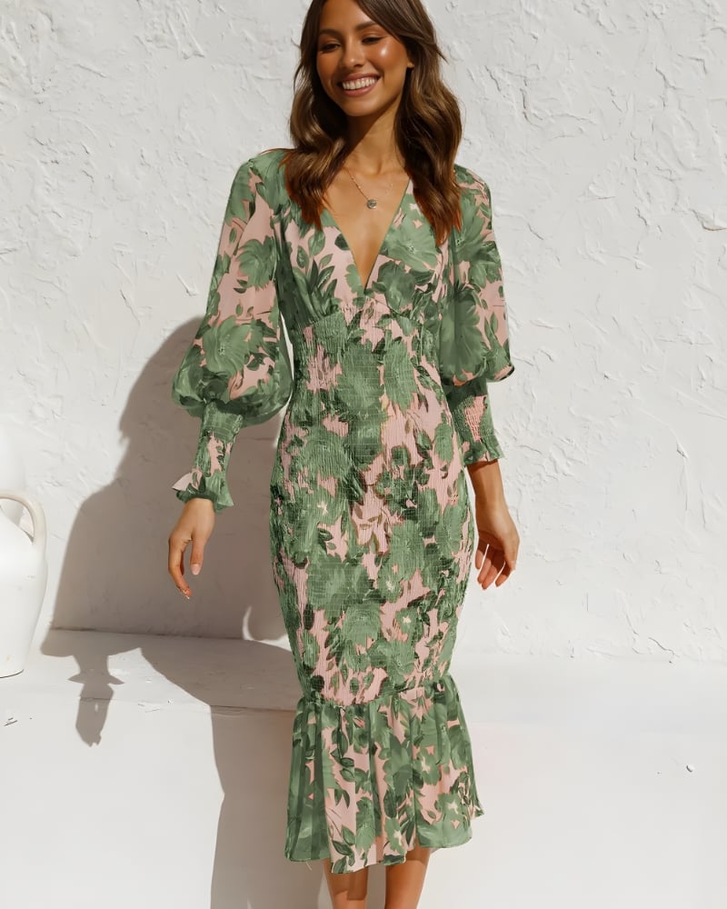 Elegant floral bohemian maxi dress - Image 3