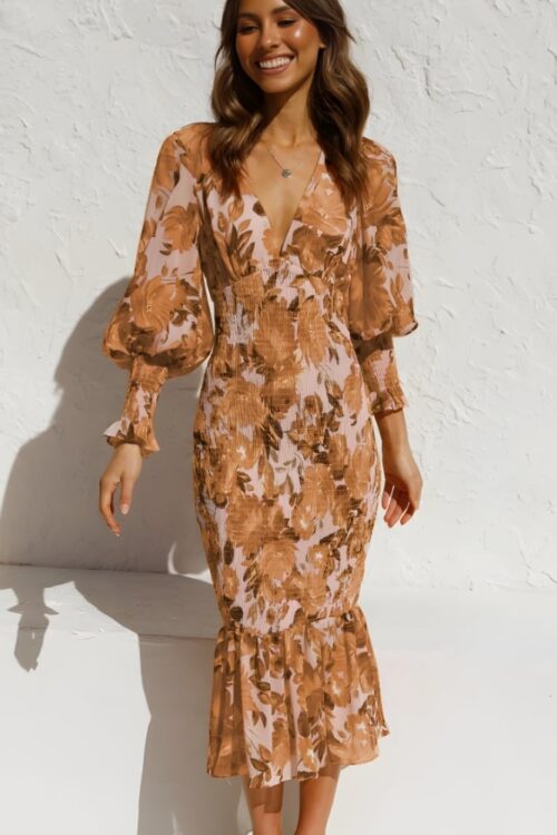 Elegant floral bohemian maxi dress