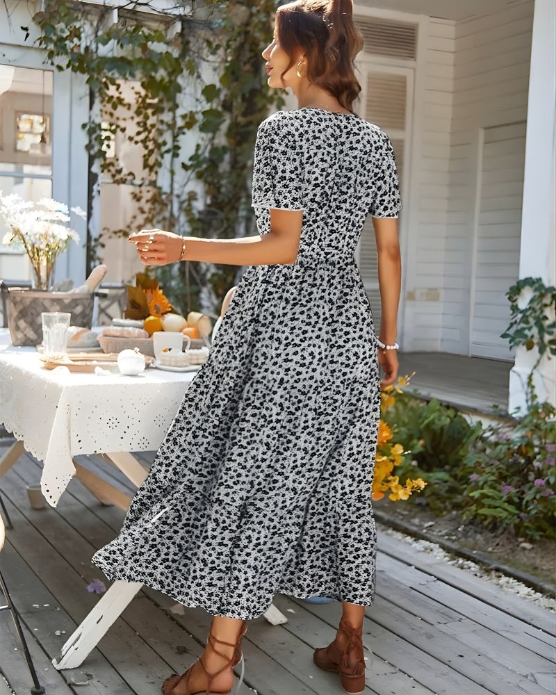 Vintage Floral Bohemian Maxi Dress - Image 5