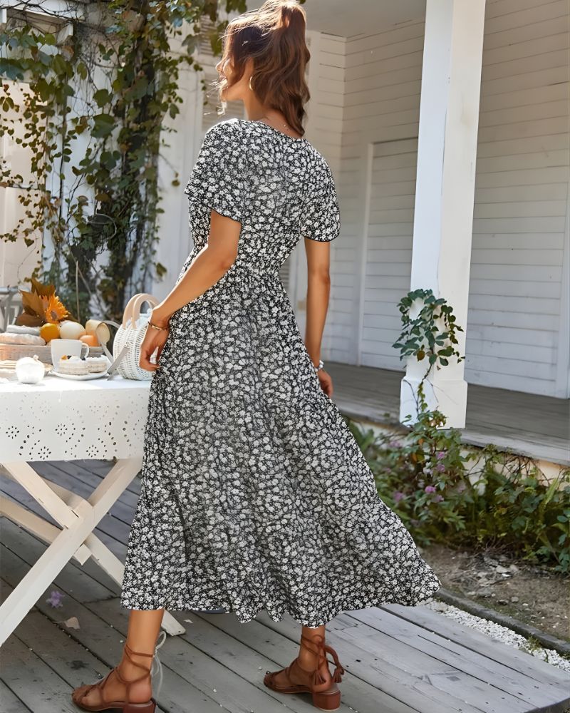 Vintage Floral Bohemian Maxi Dress - Image 7