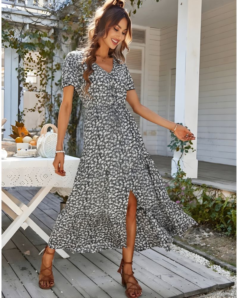 Vintage Floral Bohemian Maxi Dress - Image 8