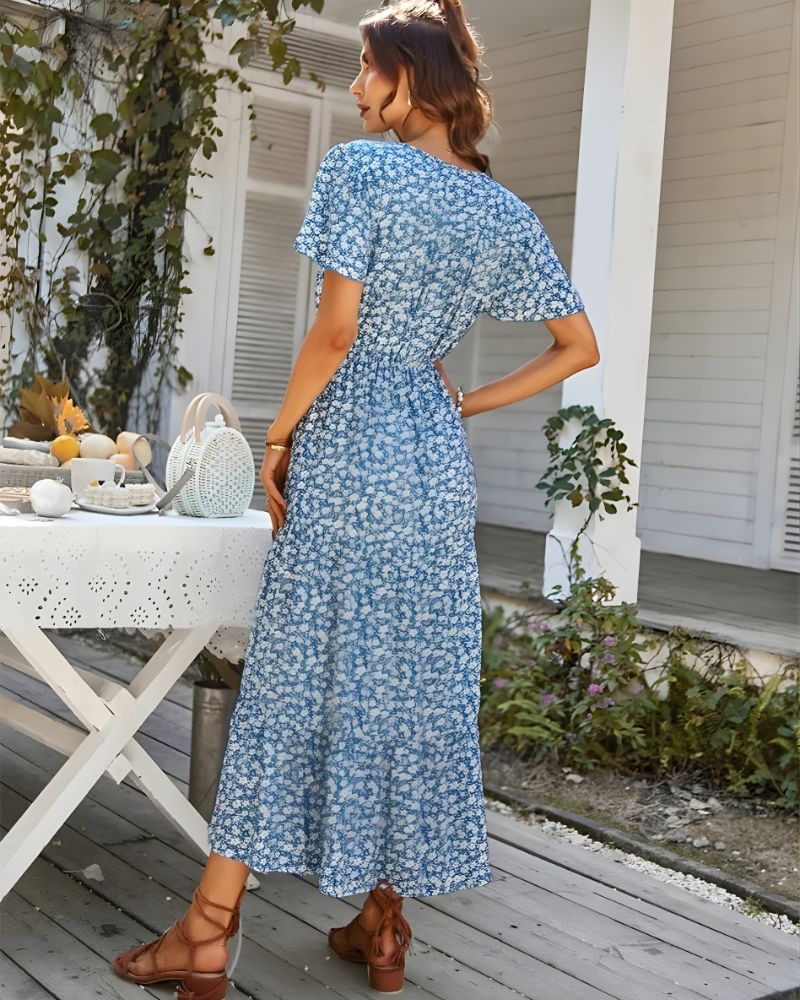 Vintage Floral Bohemian Maxi Dress - Image 9