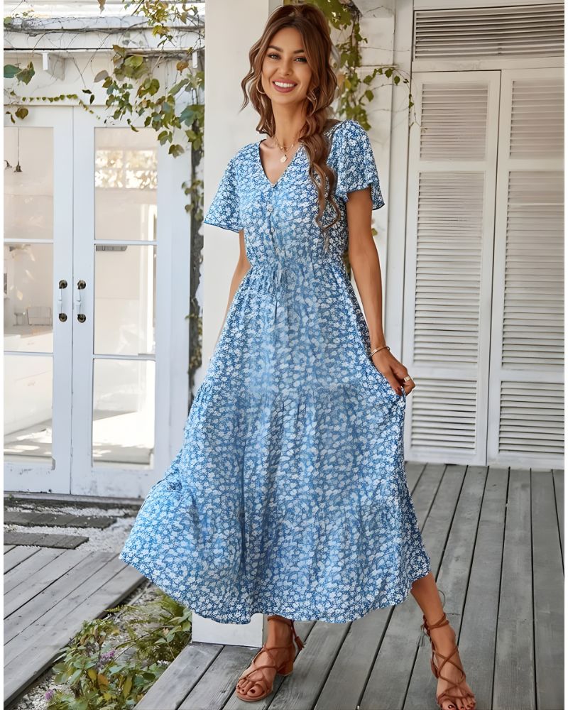 Vintage Floral Bohemian Maxi Dress - Image 10